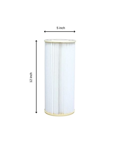 Smart High Flow Mini Cartridge, Dual Layer Pleated Filter, 5 Microns (5 x 12 Inch)
