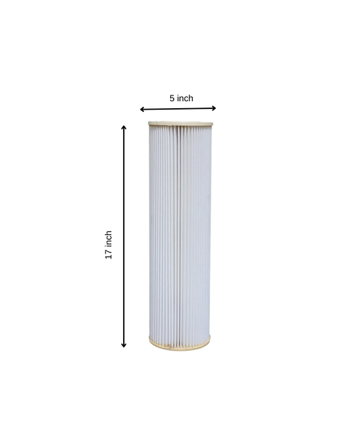 Smart High Flow Mini Cartridge, Dual Layer Pleated Filter, 5 Microns (5 x 12 Inch)