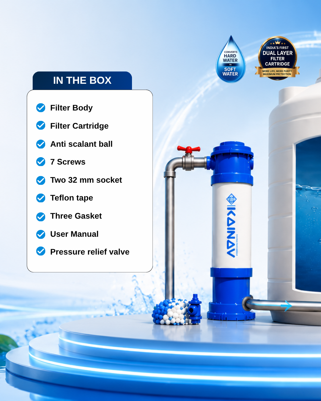 Smart High Flow Plus Filter | Whole House Water Filter for Hard Water | Whole House Water Filtration System | Kainav Wholehouse water filter