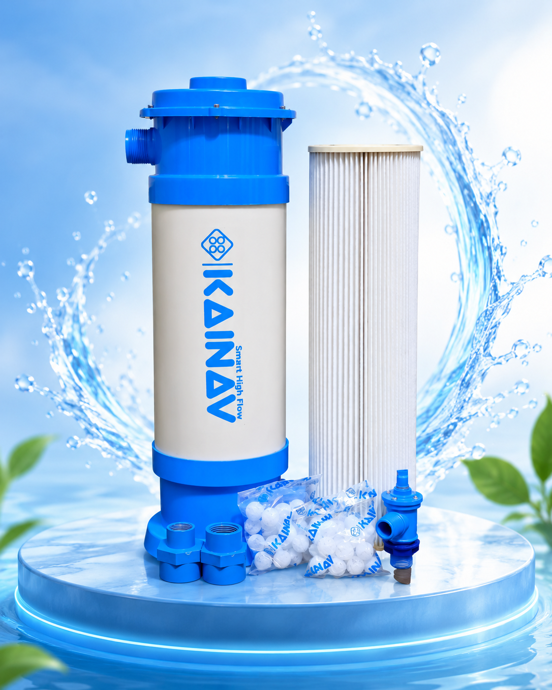 Smart High Flow Mini Cartridge, Dual Layer Pleated Filter, 5 Microns (5 x 12 Inch)