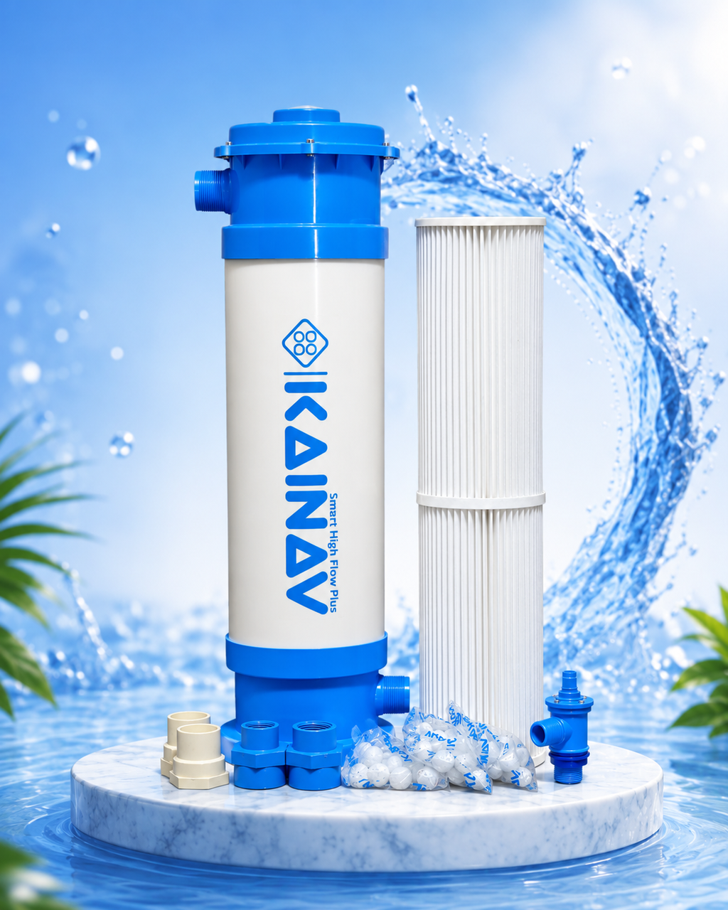 Smart High Flow Plus Filter Cartridge, Dual Layer Pleated Filter, 5 Microns (5 x 22 Inch)