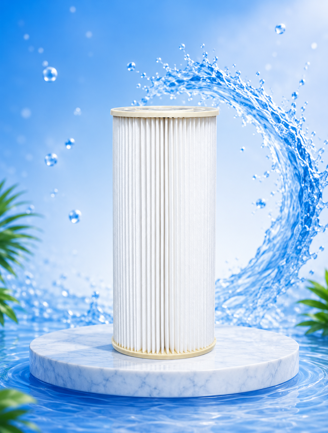 Smart High Flow Mini Cartridge, Dual Layer Pleated Filter, 5 Microns (5 x 12 Inch)